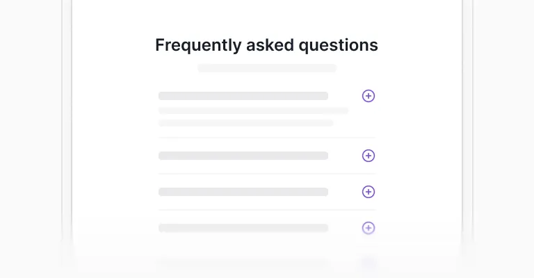 FAQ sections